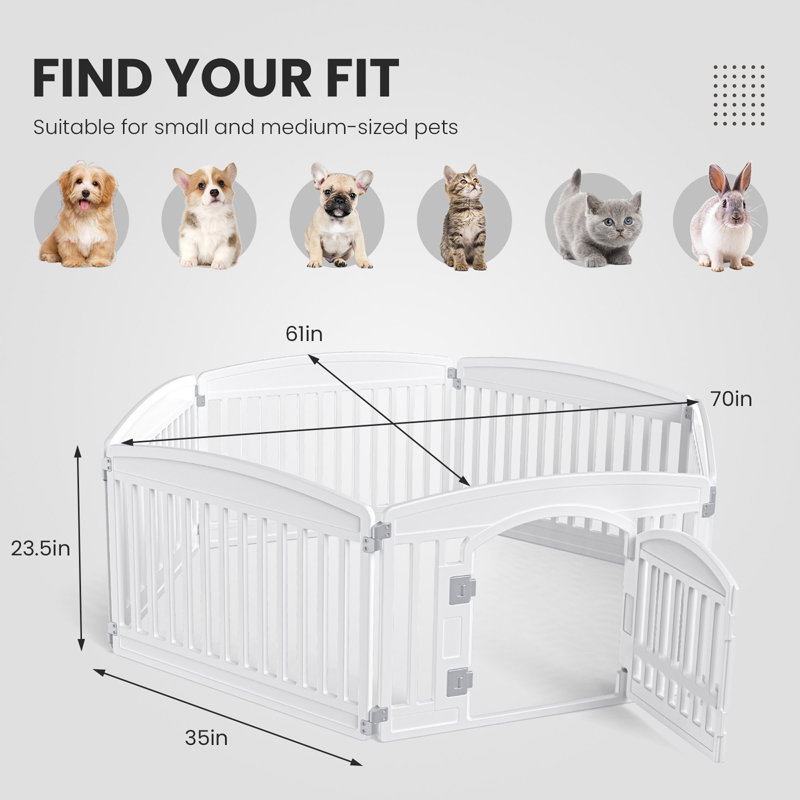 Clôture pliante pour chien, Blanc