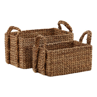Anapos Water Hyacinth Basket, Natural (Set of 2)