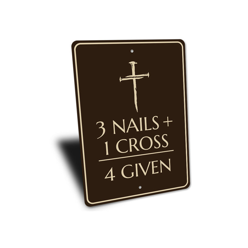 Plaque en aluminium Christian, H 18 po x l 12 po x P 0,06 po