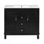 Meuble-lavabo de salle de bain avec lavabo supérieur, armoire à miroir, armoire de rangement moderne avec 2 portes à fermeture douce et 2 tiroirs-865621177
