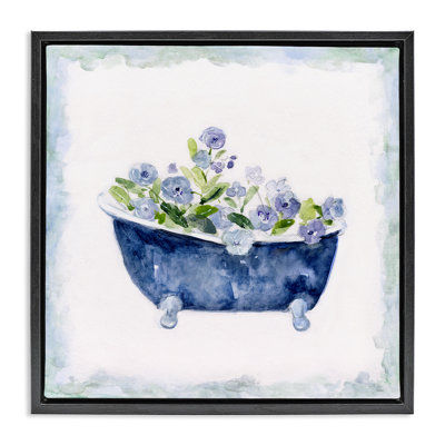 Charmantes fleurs de baignoire bleues