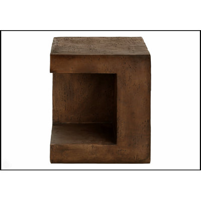 Table d'appoint contemporaine en noyer avec découpe, d'une hauteur de 25 pouces, parfaite pour une utilisation intérieure et extérieure, polyvalente et élégante