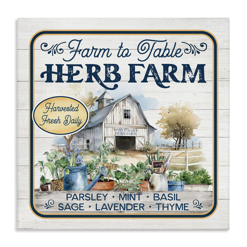 «Fresh Daily Herb Farm», art mural sur toile par Mollie B., H 17 po x l 17 po