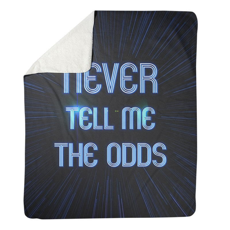 Sewn Throw Blanket, 50" W x 60" L, Light, Blue/Black