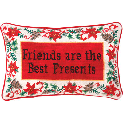 Needlepoint Friends Are The Best Presents Wool Throw Pillow