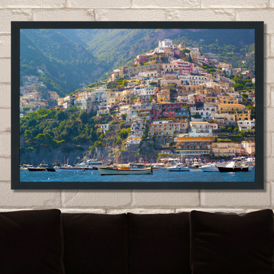 « positano, amalfi coast », reproduction de photo encadrée