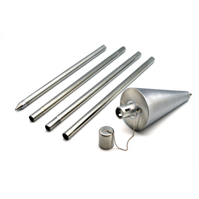 Harbour Housewares - 12x Garden Flame Torches - Metal Cone Design