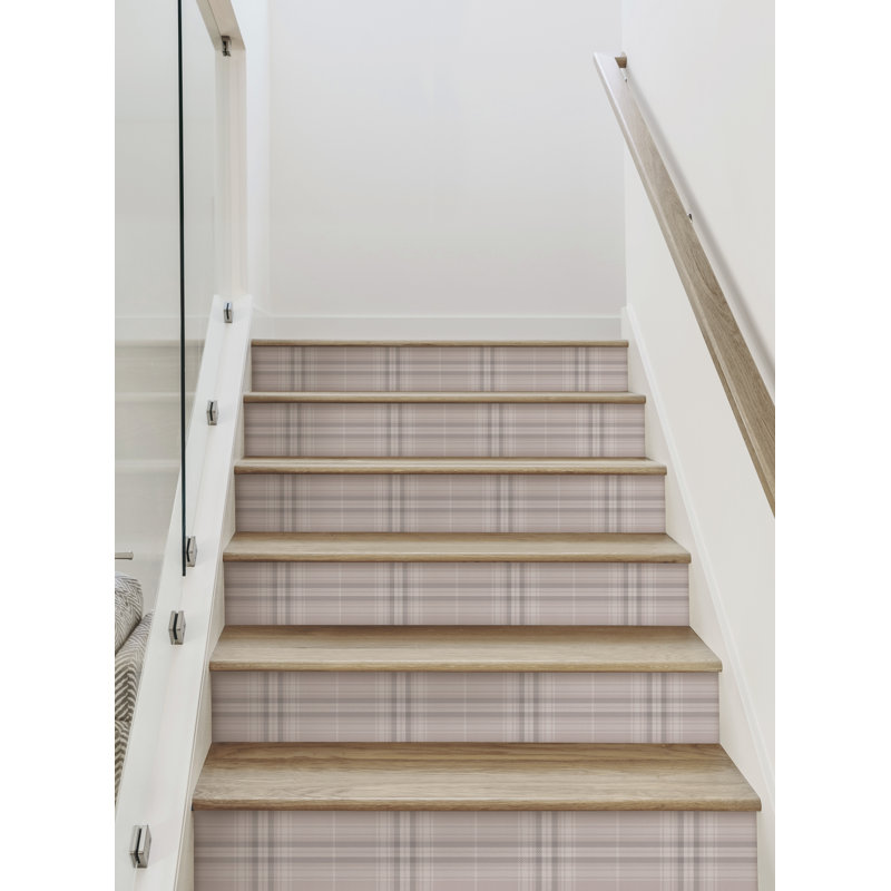 Élévateur d'escalier confortable en vinyle à carreaux pelez et collez, 7" H x 48" W, Lilas