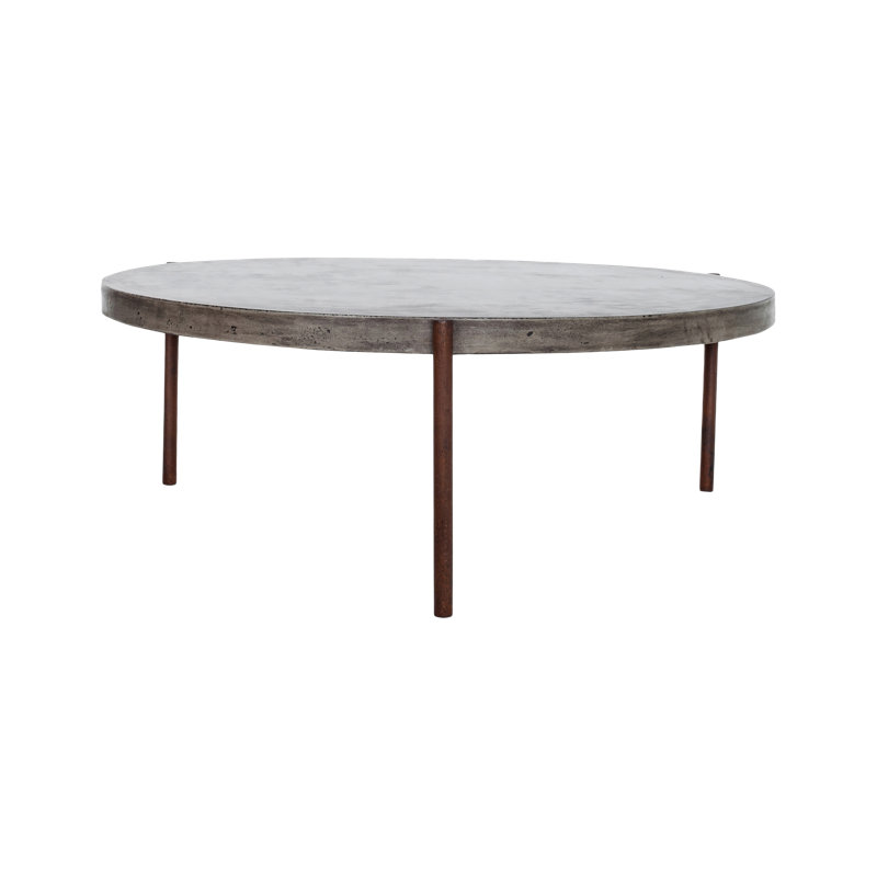 Ebbe 3 Legs Coffee Table, Dark Gray/Rusty