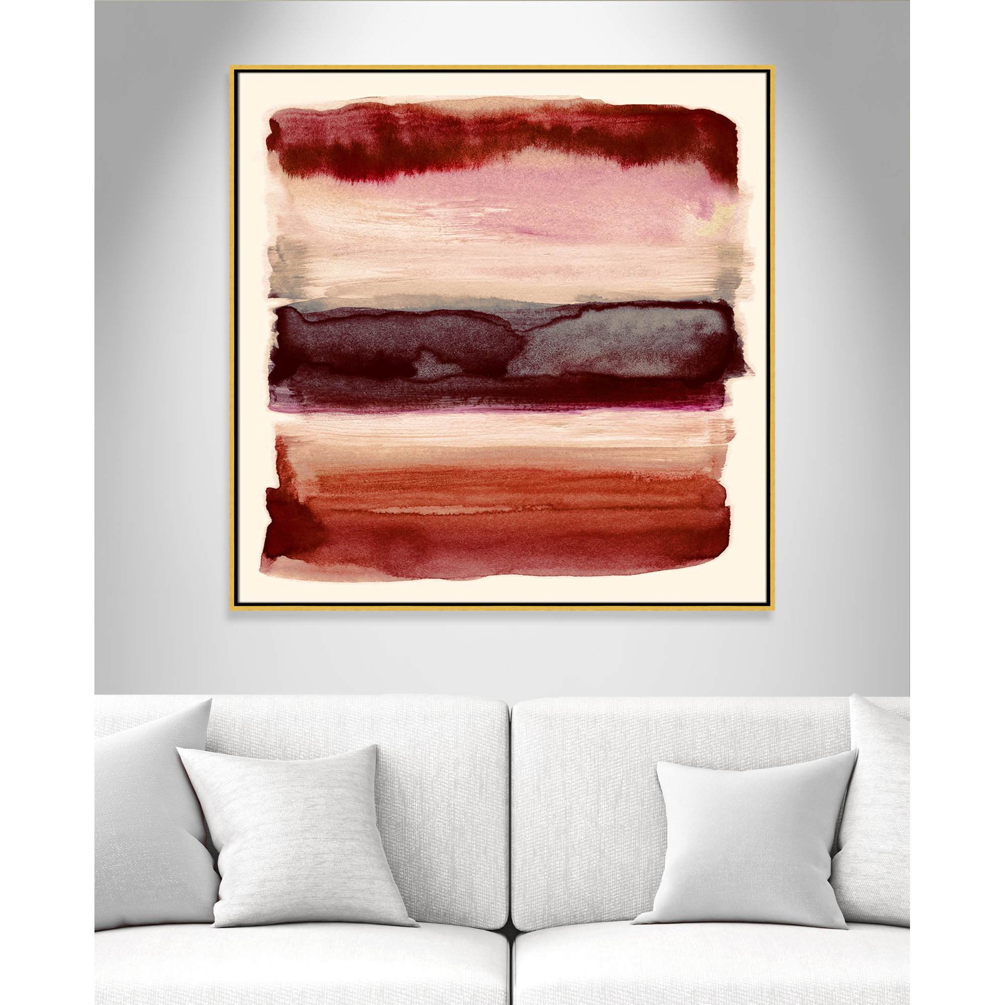 Burgundy Sky II Print by Nan, 41.5" H x 41.5" W, Gold