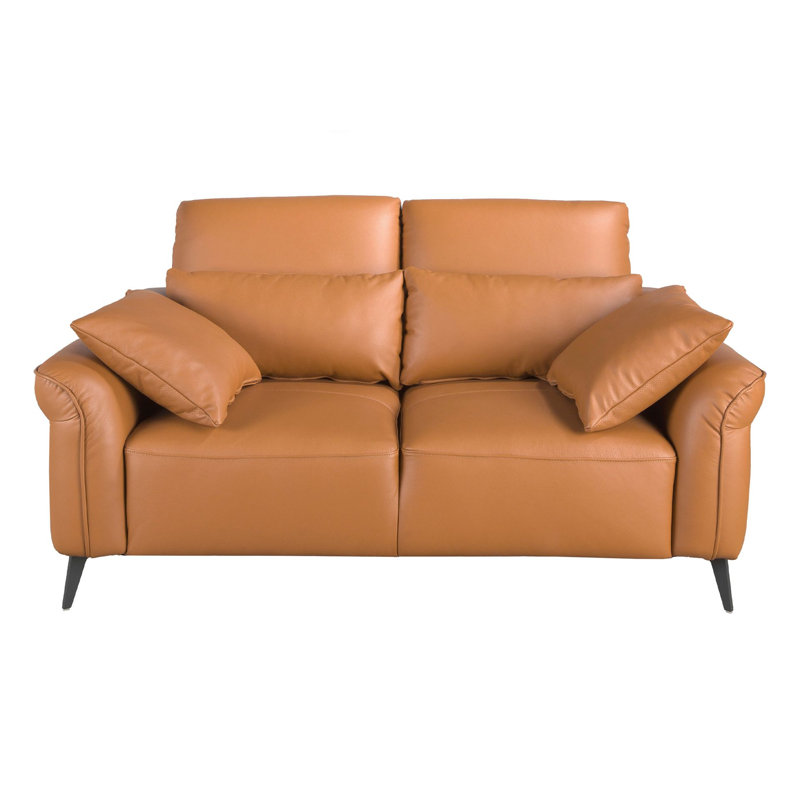 seater sofa brown leather, 2, 107cm H x 170cm W x 105cm D