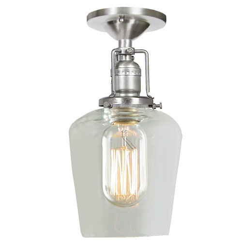 Shumway Glass Semi Flush Mount, Pewter