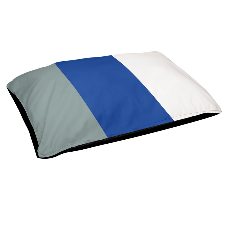 Coussin pour chien Arizona Tempe, Moyen (l 28 po x P 18 po x H 6 po), Argent / Bleu / Blanc