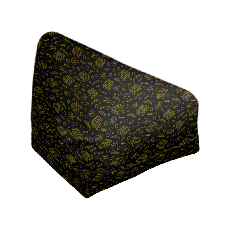 Sac de pois Kitterman, H 38 po x L 42 po x P 29 po, Housse de pouf, Vert foncé / Noir