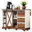 - Îlot de cuisine de style 55,5 po, abattant, étagère à épices, tiroirs de rangement et tablettes d'organisation de salle à manger,-2122898318