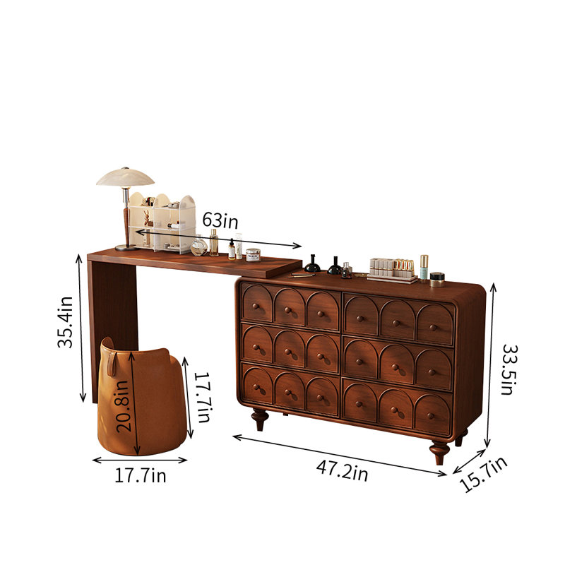 Keesean Vanity, Walnut