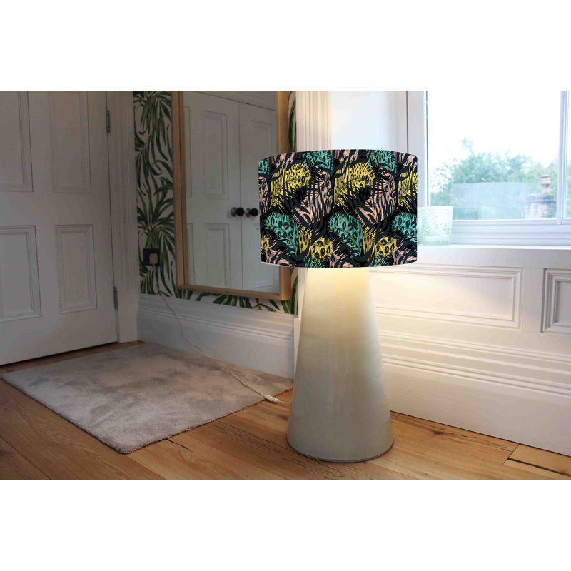 Cotton Drum Pendant Shade ( Uno ), 22cm H x 25cm W x 25cm D