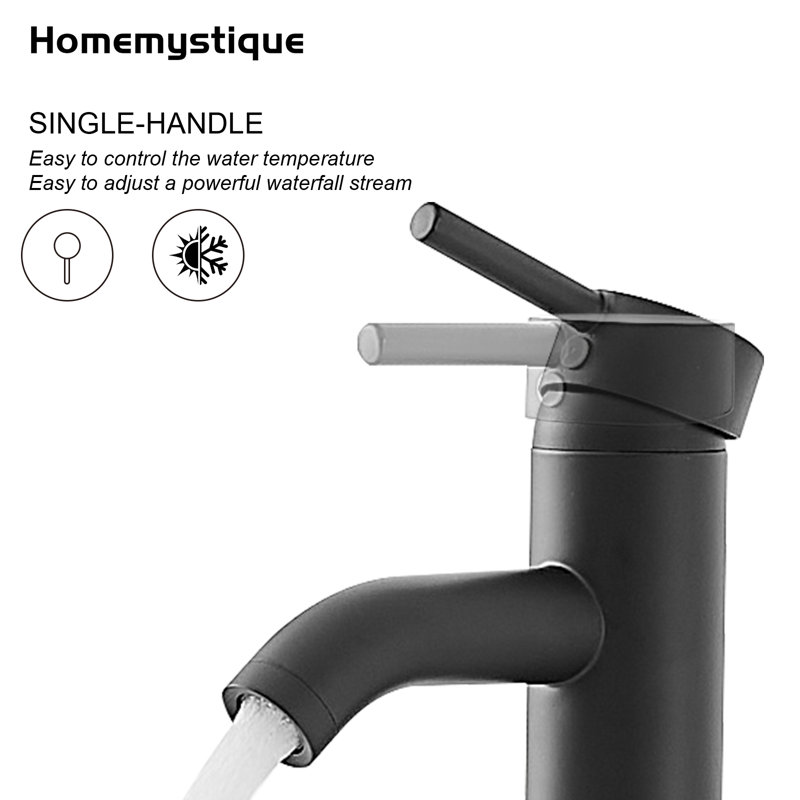 Single-handle Bathroom Faucet with Drain Assembly