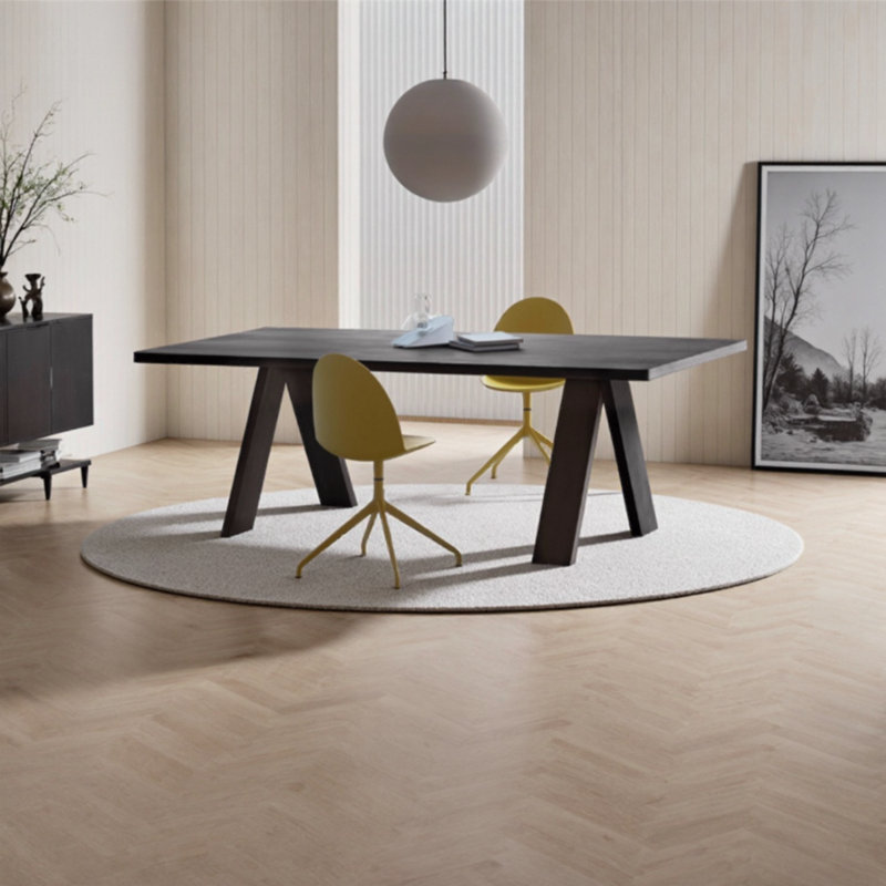 Black simple pine desk