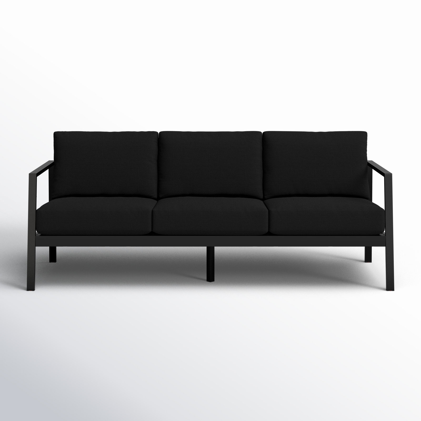 Armando 75" Sunbrella® Patio Sofa, Black Sunbrella®, Black