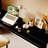 Black Rectangular Solid Wood + Iron Desk-109514461
