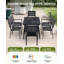Ensemble de salle à manger 7 pièces pour l'extérieur - table de patio en PEHD toutes saisons et 6 chaises empilables avec structure en acier antirouille, ensemble de mobilier de patio peu encombrant pour la cour arrière (noir)-128985097
