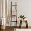 59.1" H 4-Rung Solid Wood Blanket Ladder Rustic Freestanding Towel Rack