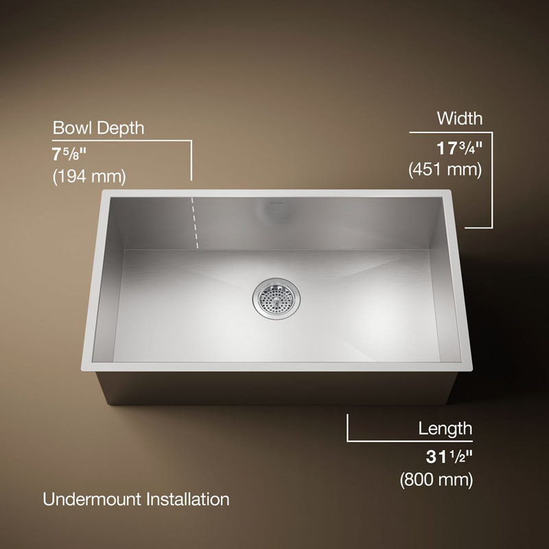 32" L x 18.31" W Undermount Kitchen Sink