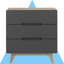 Commode ou support à trois tiroirs Origin-525635198