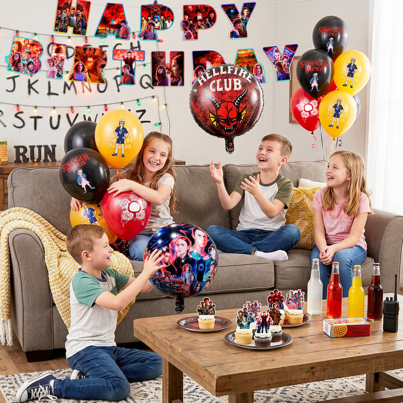 47 Pcs Stranger Things Birthday Party  Decor Supplies, Stranger Things Party Decorations for Kids Set