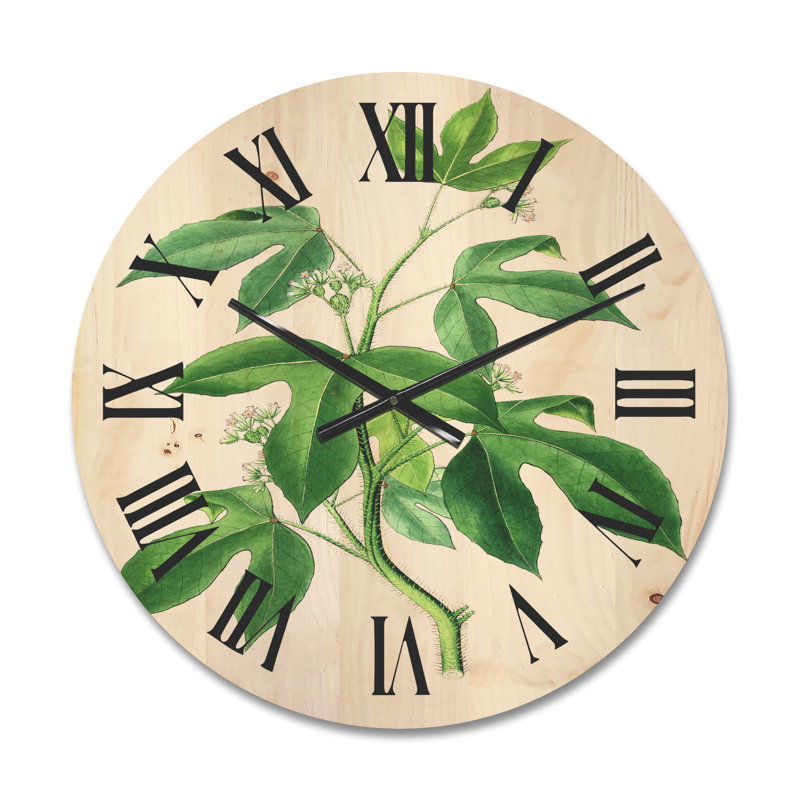 Horloge murale Leaves Plants V, Moyenne