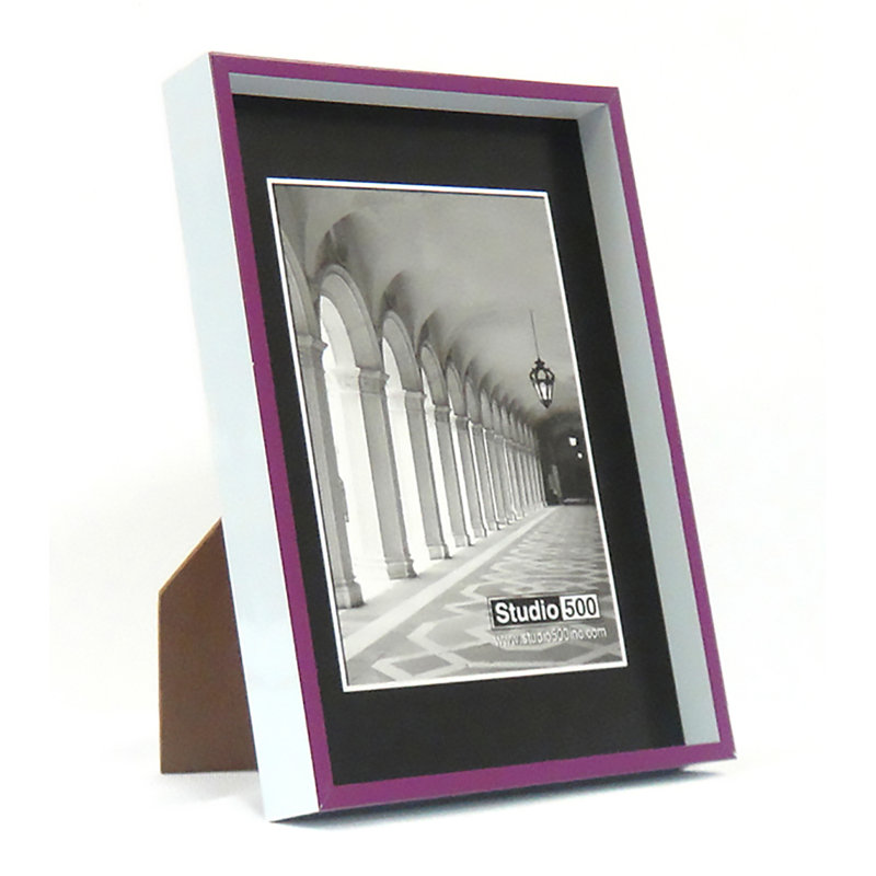 Cadre photo de coupe propre moderne et rayé, Mauve, 10 po x 8 po