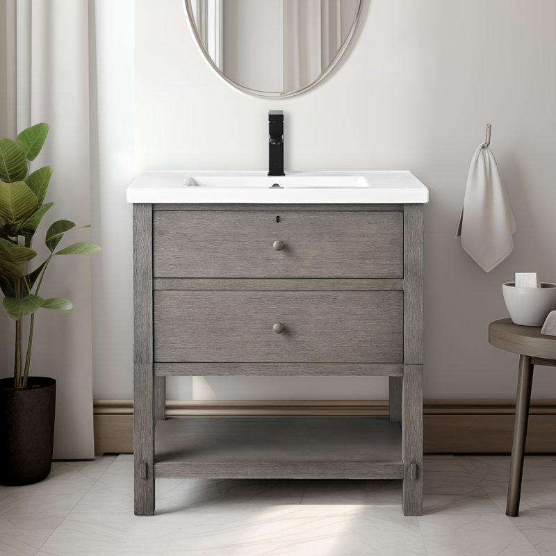 Meuble-lavabo sur pied simple avec comptoir Lunnete