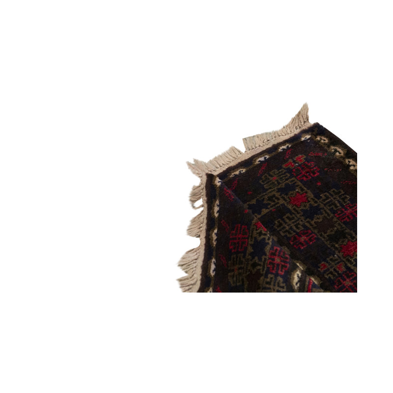 Hand-Knotted High-Quality Area Rug in Merlot/Black