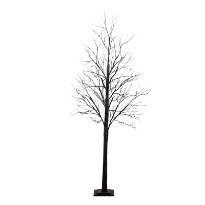 8' Pre-Lit Halloween Black Twig Tree