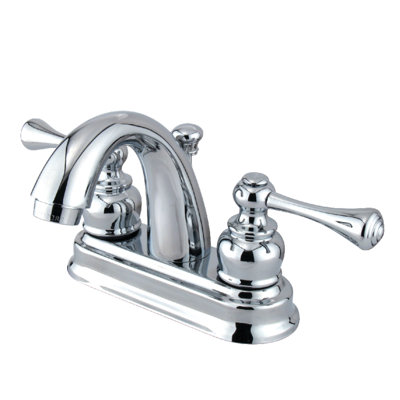 Robinet de salle de bain central à 4 poignées à 3 trous à fixation sur le comptoir en laiton Kingston