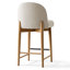 Tabouret de comptoir en lin 25,5 po avec pieds en bois massif-591029573
