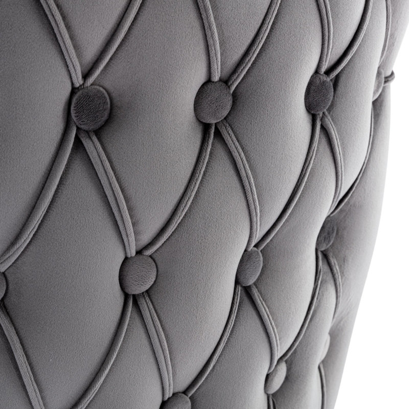 Chaise parsons rembourrée Seita, 4, Gris, Noir