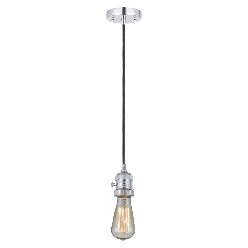 Anisley 1 - Light Single Pendant, Matte White, 14.13" H x 12" W x 12" D, Polished Chrome
