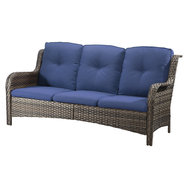 Pe Rattan 3 - Seater Outdoor Sofa All - Weather Hand - Woven  With Thick, High - Density Cushions - Ideal For Patio, Garden & Backyard