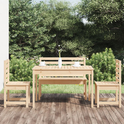 Gerton Rectangular 4 - Piece 4 - Person 121Cm L Outdoor Table Set