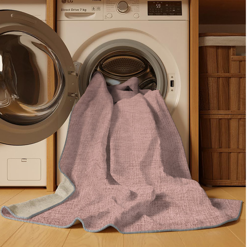 Machine Washable Solid Brown Area Rug, Square 7'