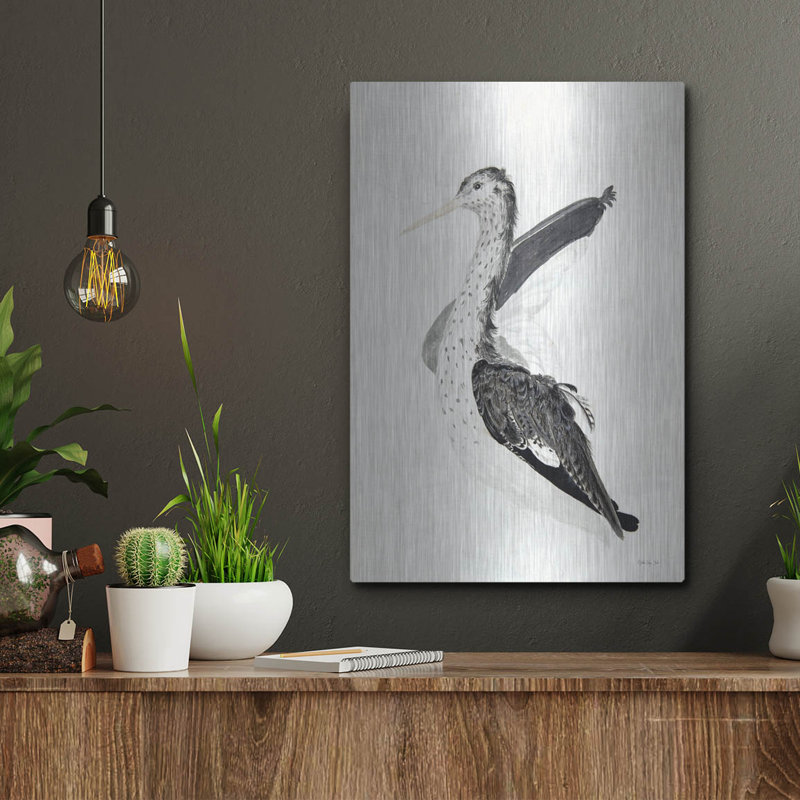  «Long Billing Bird» par Stellar Design Studio, art mural en métal, 12 po x 16 po, H 16 po x l 12 po