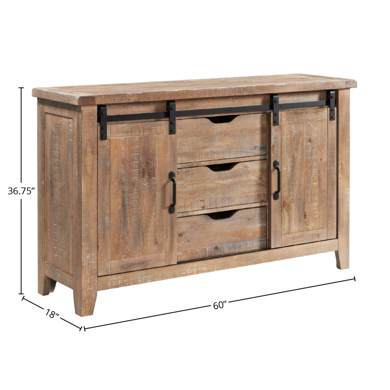 Labruna 60" Sideboard with 2 Cabinets and 3 Drawers, Sandwich