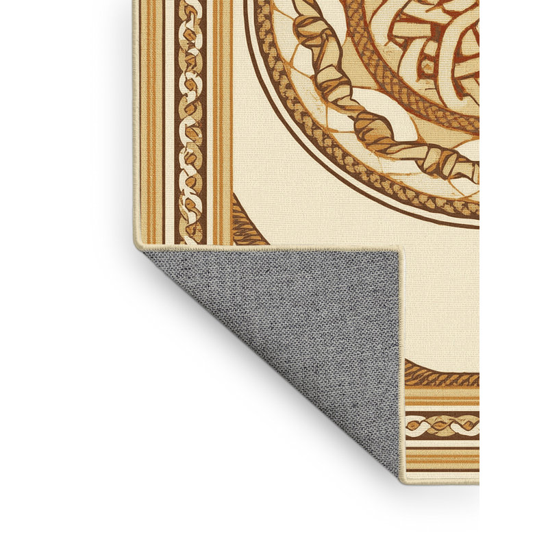 Tapis oriental beige lavable à la machine Warleigh, 8 x 12