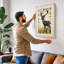 Radiant Deer Japandi - Wrapped Canvas-577183816-577183818