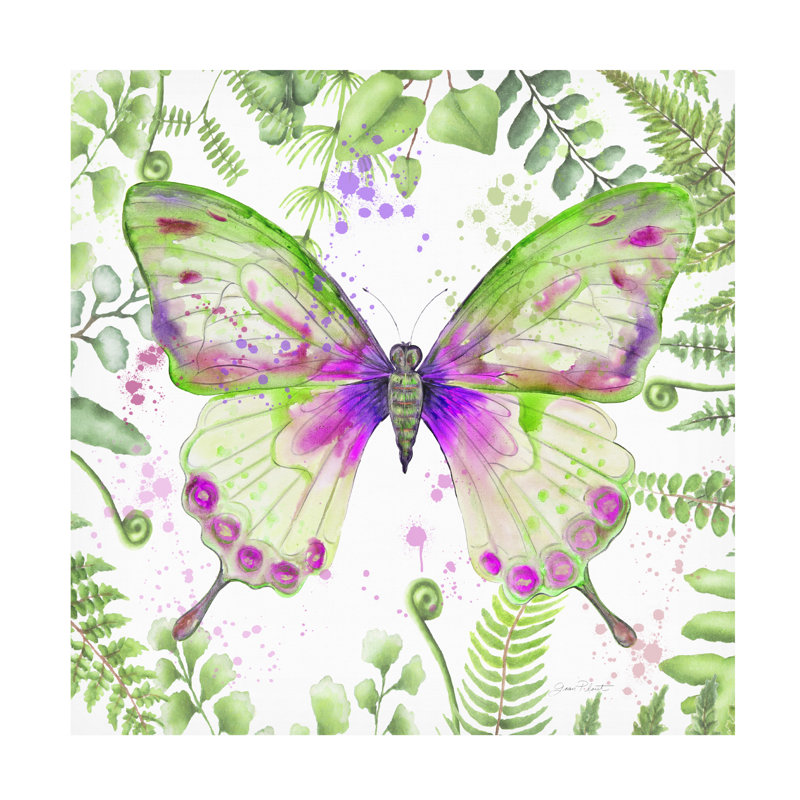 «Jean Plout Botanical Butterfly Beauty 3», art sur toile, H 14 po x l 14 po x P 2 po