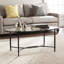 Table basse 45 "ovale en verre et métal noir