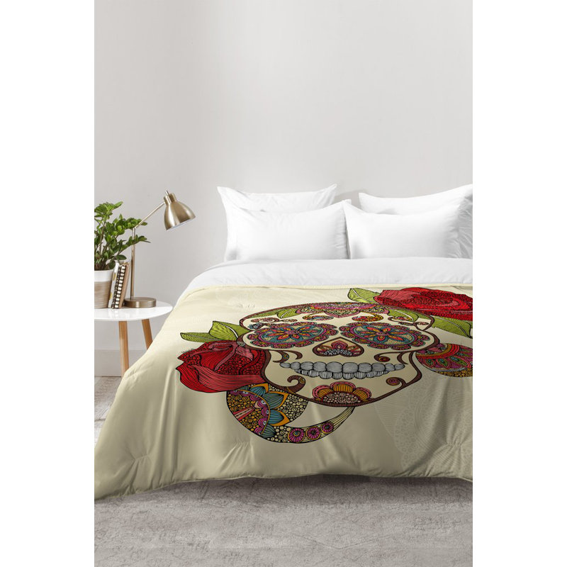 Ensemble d'édredon crâne, Édredon double / grand + 2 taies décoratives sta