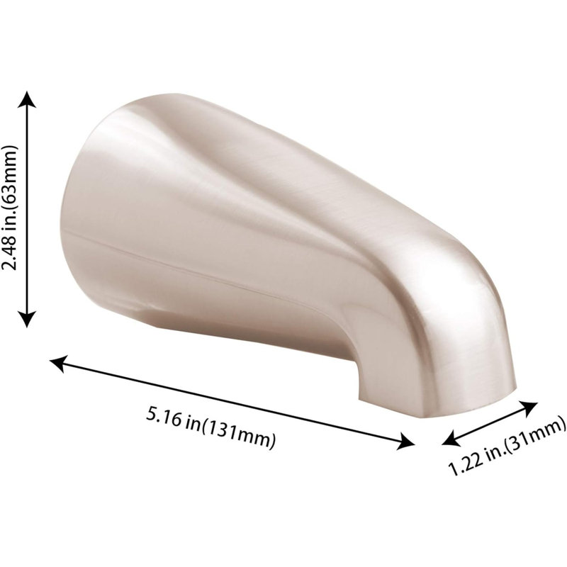ATAYAL Universal Heavy Durable Metal Bathroom Tub Spout Without Diverter, Heavy Duty Metal Bathtub Faucet Without Shower Diverter - 5 Inches  IPS Inside Thread